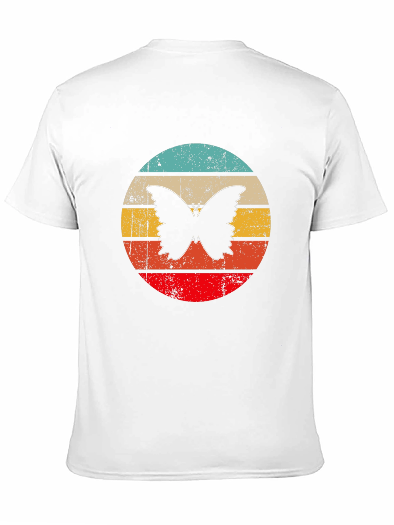 Retro Butterfly Graphic Black T-Shirt