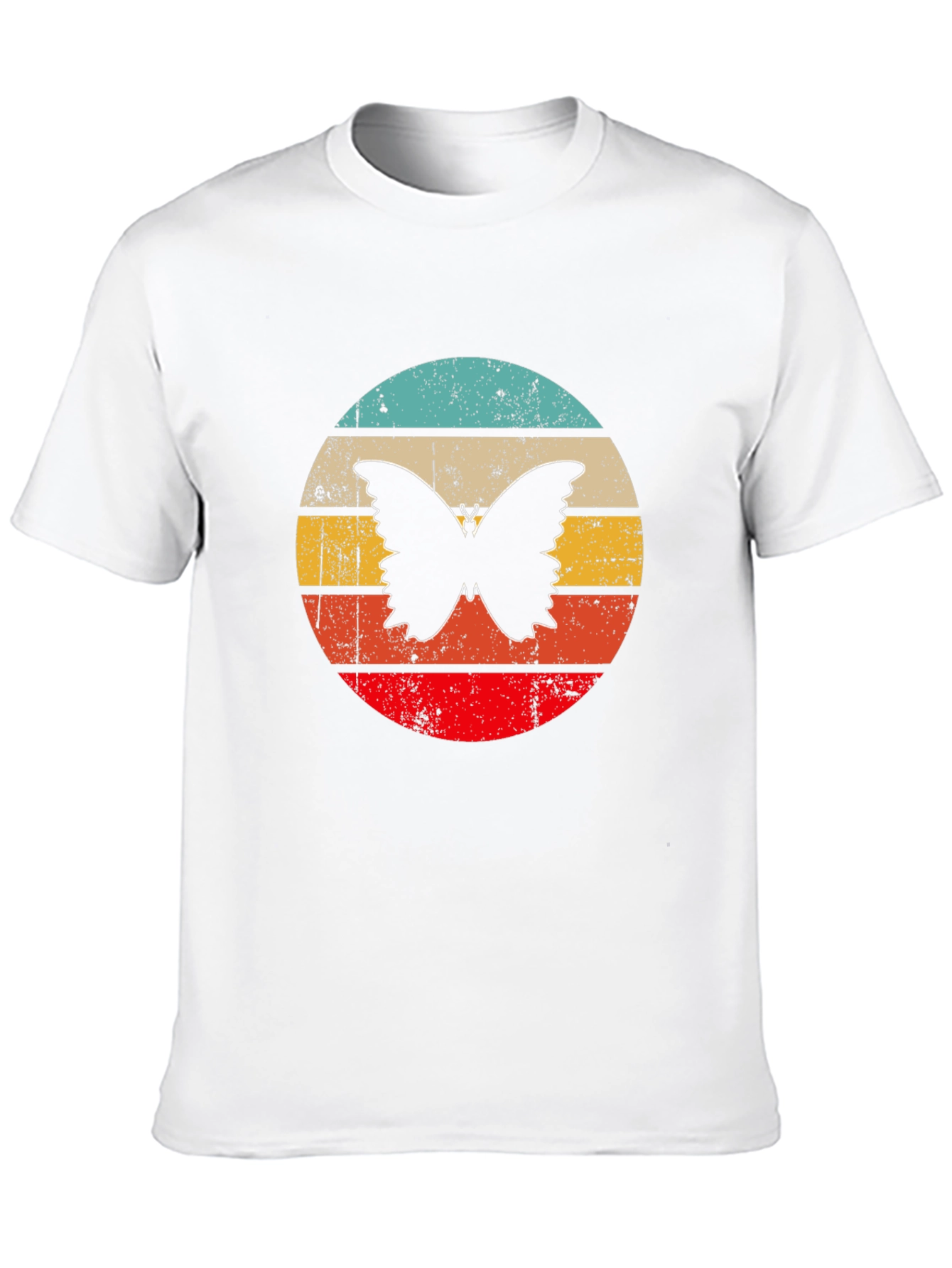 Retro Butterfly Graphic Black T-Shirt