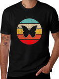 Retro Butterfly Graphic Black T-Shirt