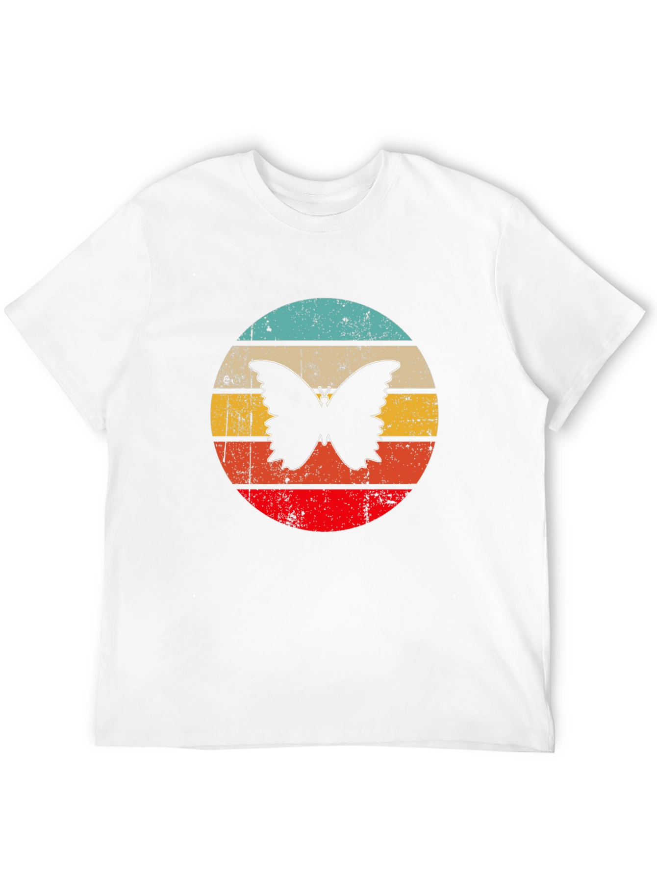 Retro Butterfly Graphic Black T-Shirt
