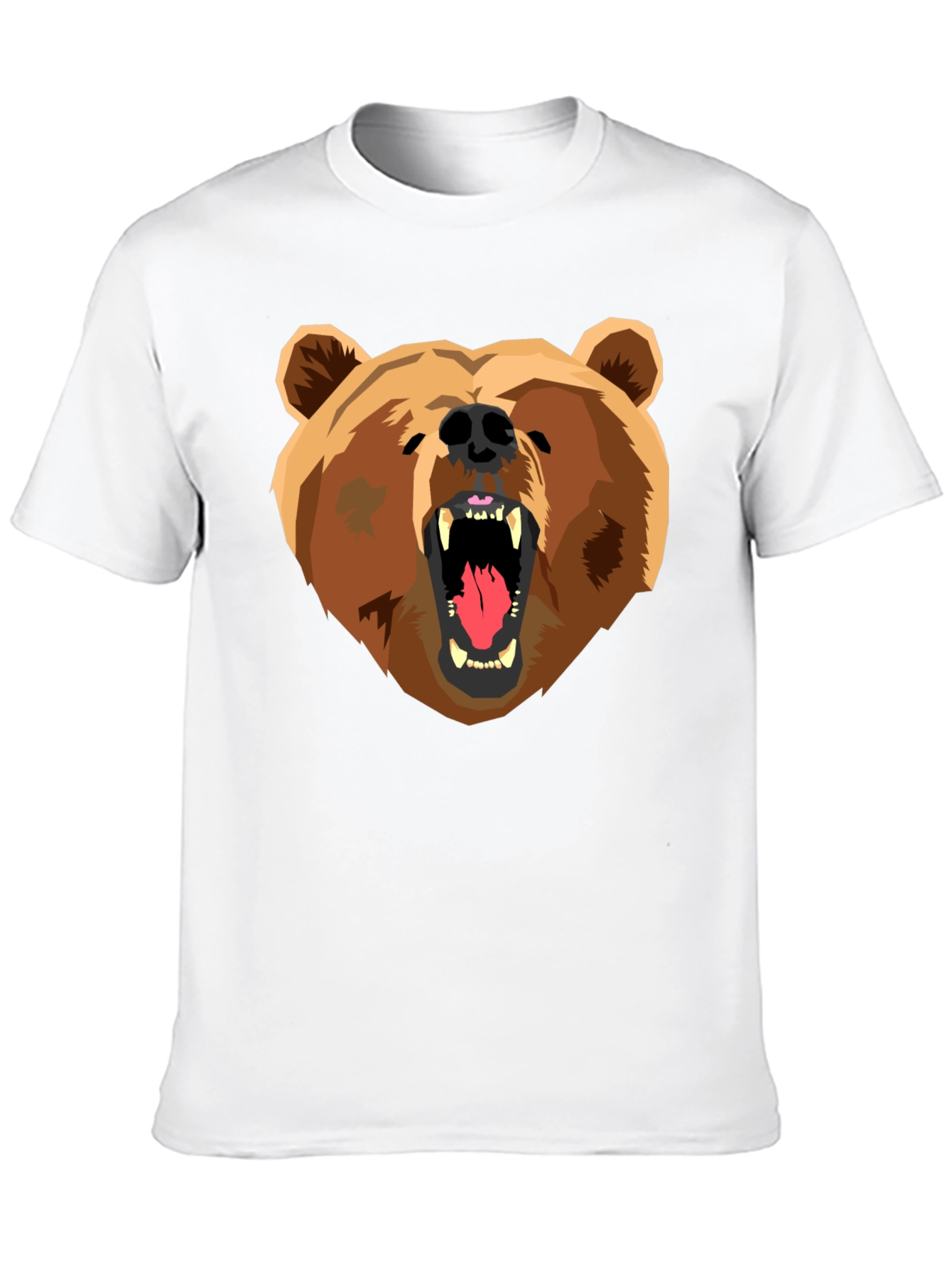 Bear Graphic Print Black T-Shirt