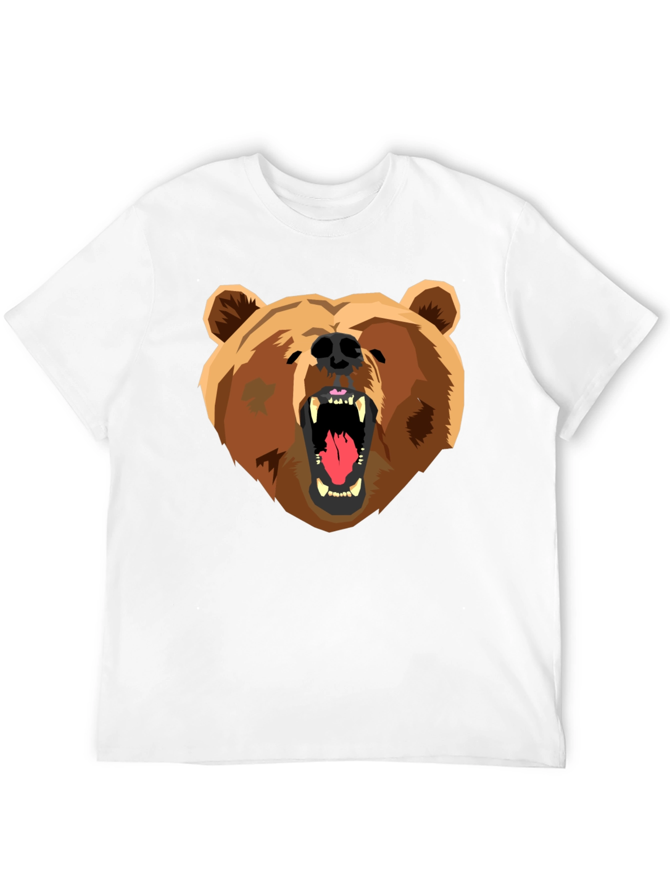 Bear Graphic Print Black T-Shirt