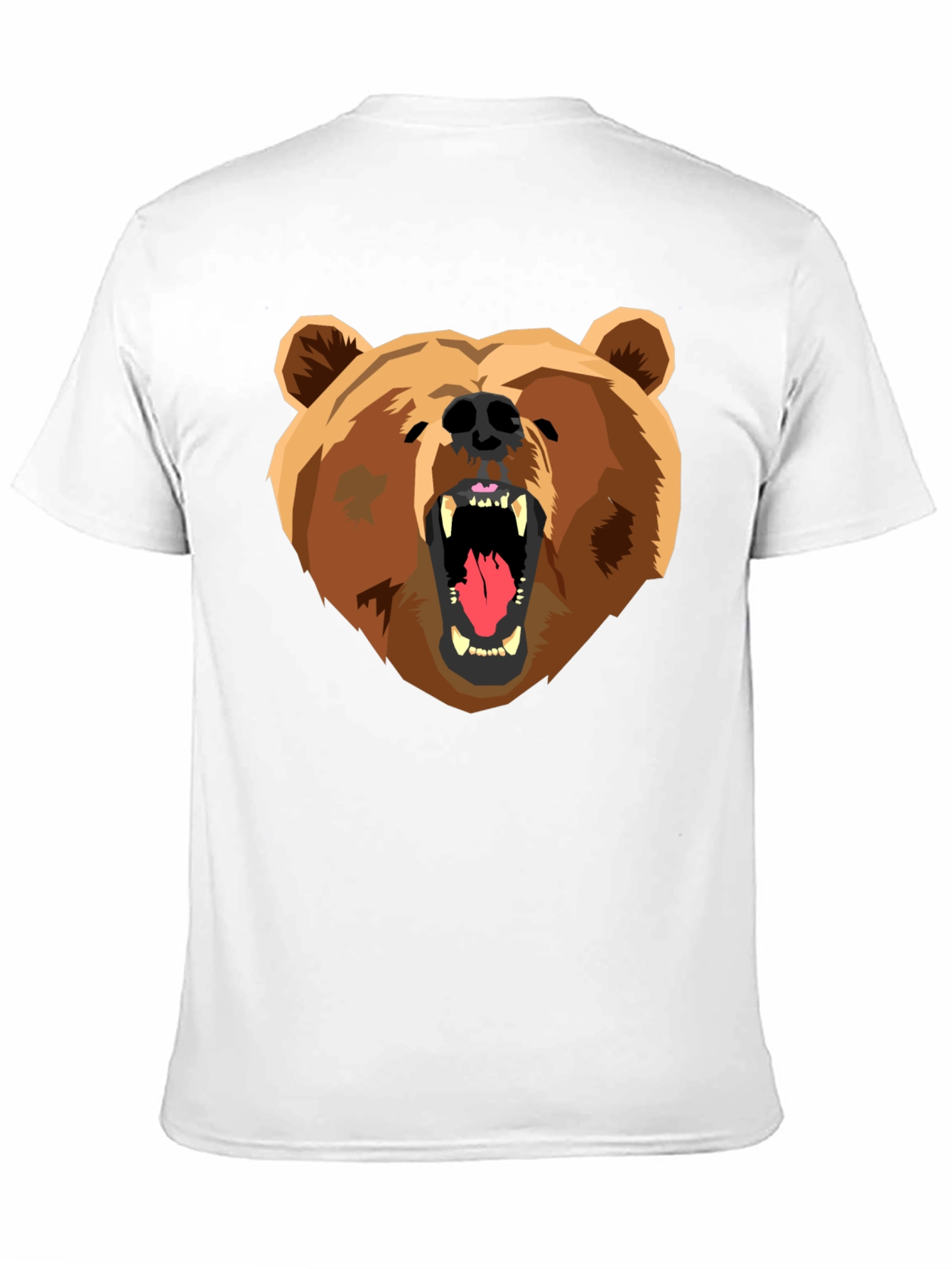 Bear Graphic Print Black T-Shirt