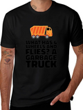 Garbage Truck Riddle Graphic T-Shirt - Black