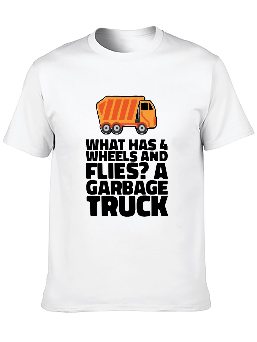 Garbage Truck Riddle Graphic T-Shirt - Black