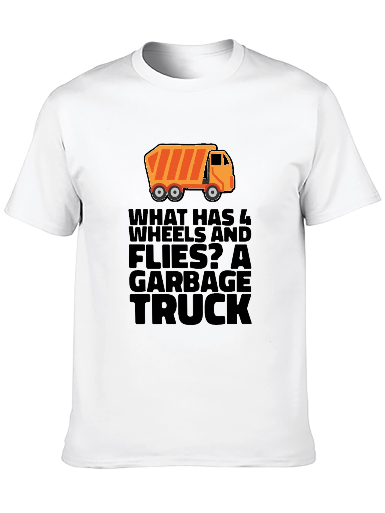 Garbage Truck Riddle Graphic T-Shirt - Black