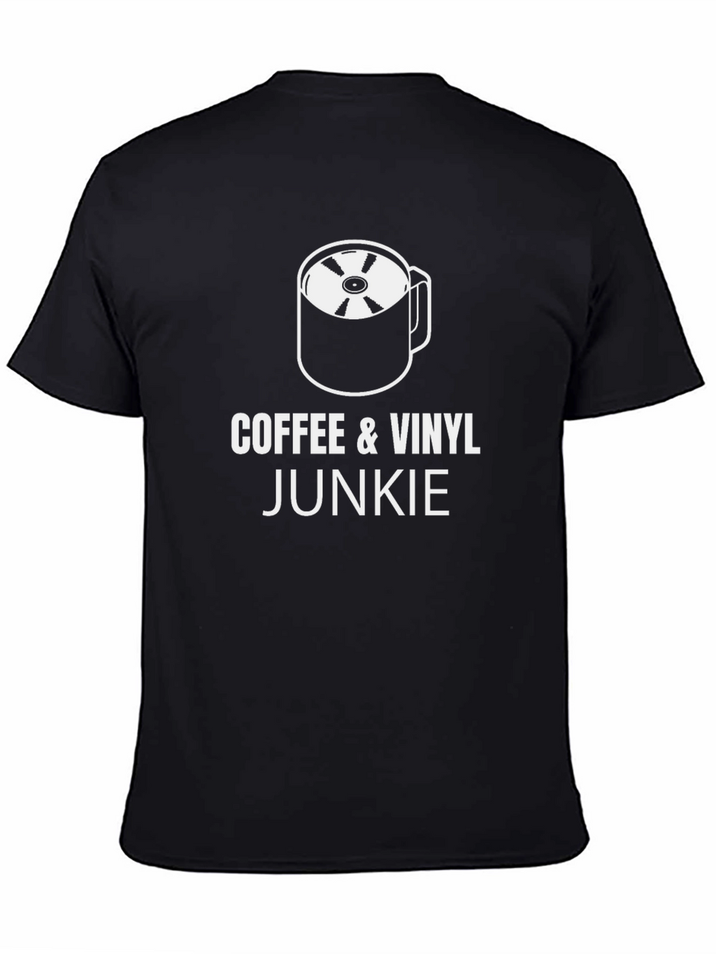 Coffee & Vinyl Junkie Black T-Shirt