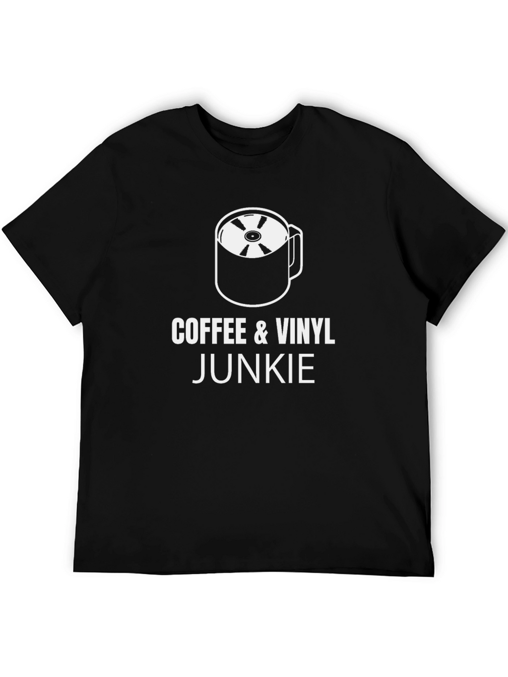 Coffee & Vinyl Junkie Black T-Shirt