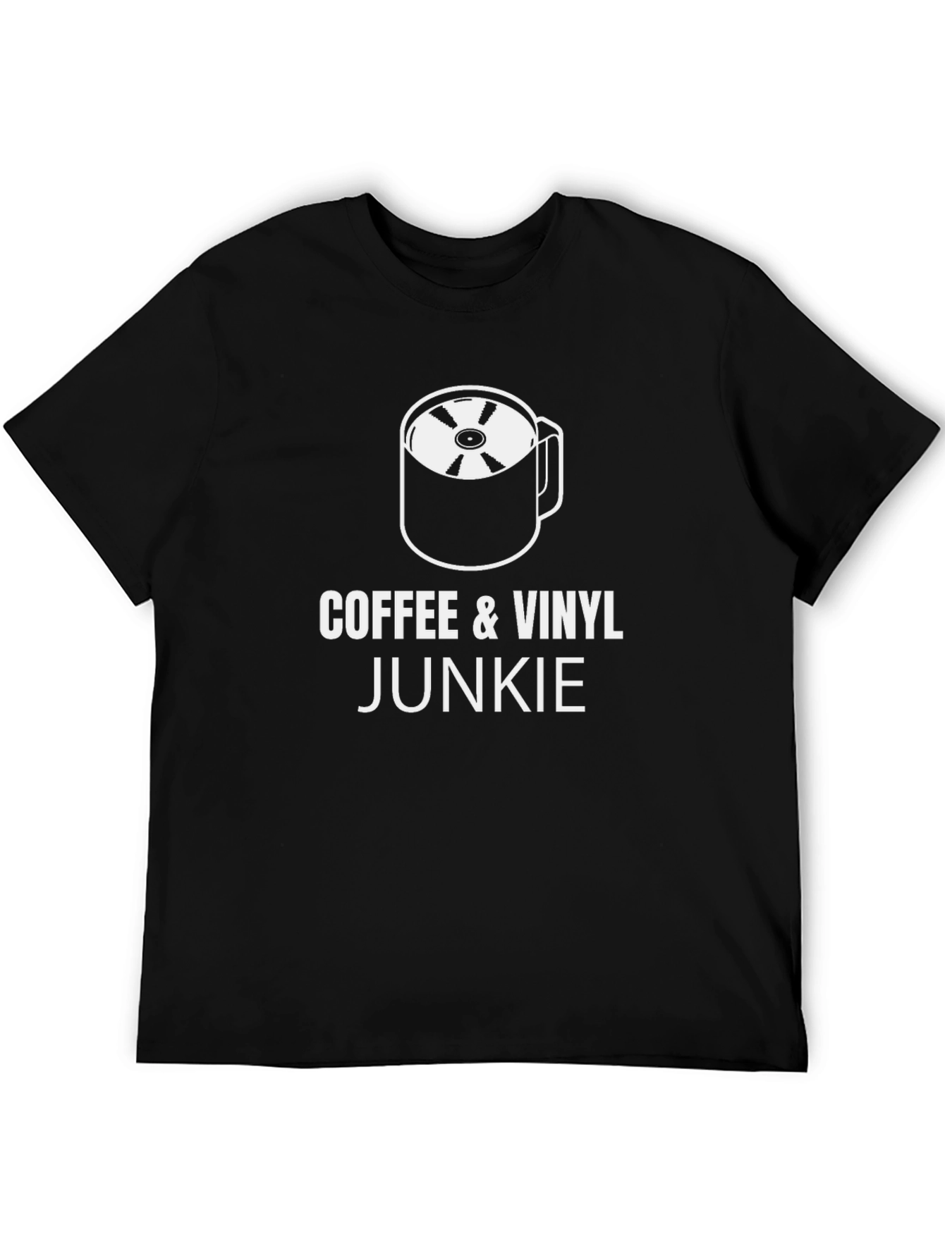 Coffee & Vinyl Junkie Black T-Shirt