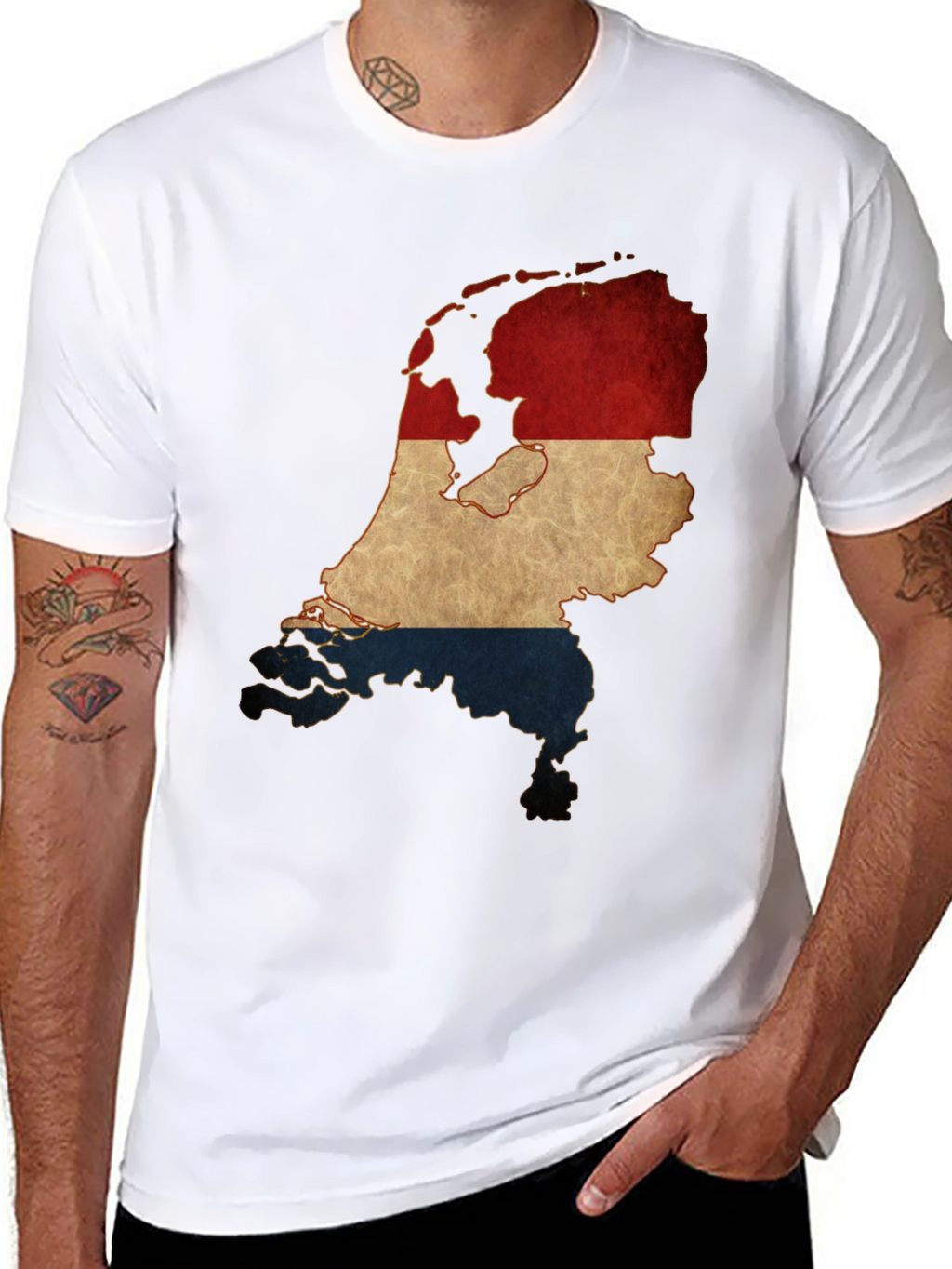 Netherlands Flag Map T-Shirt