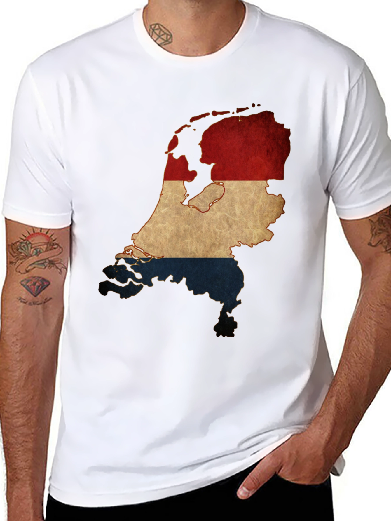 Netherlands Flag Map T-Shirt