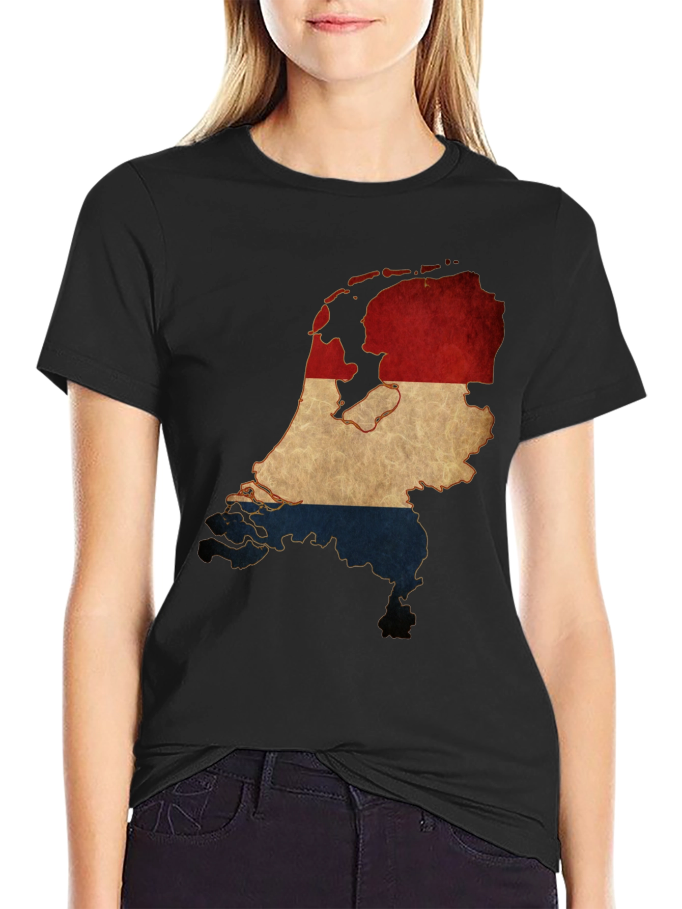 Netherlands Flag Map T-Shirt