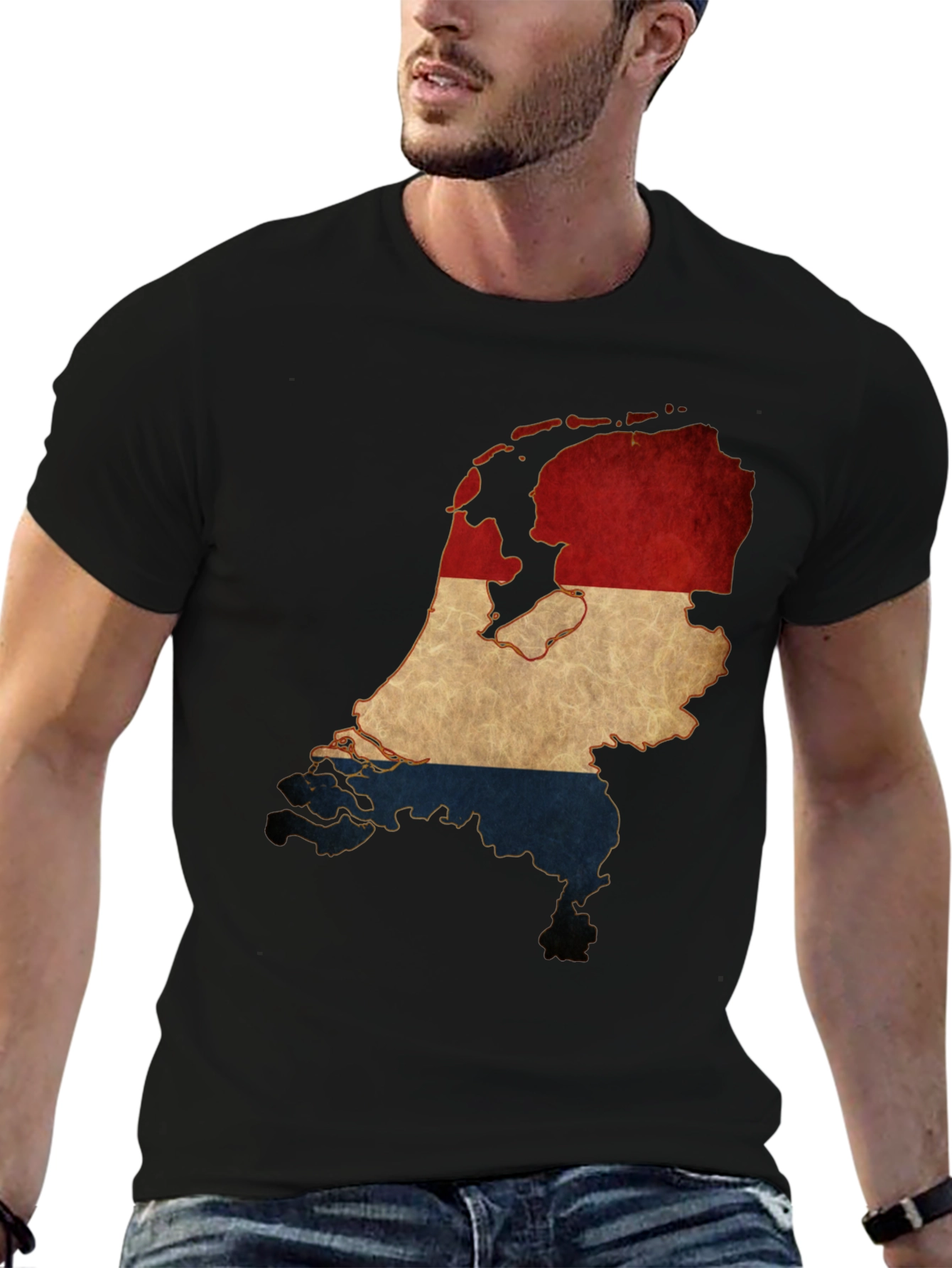 Netherlands Flag Map T-Shirt