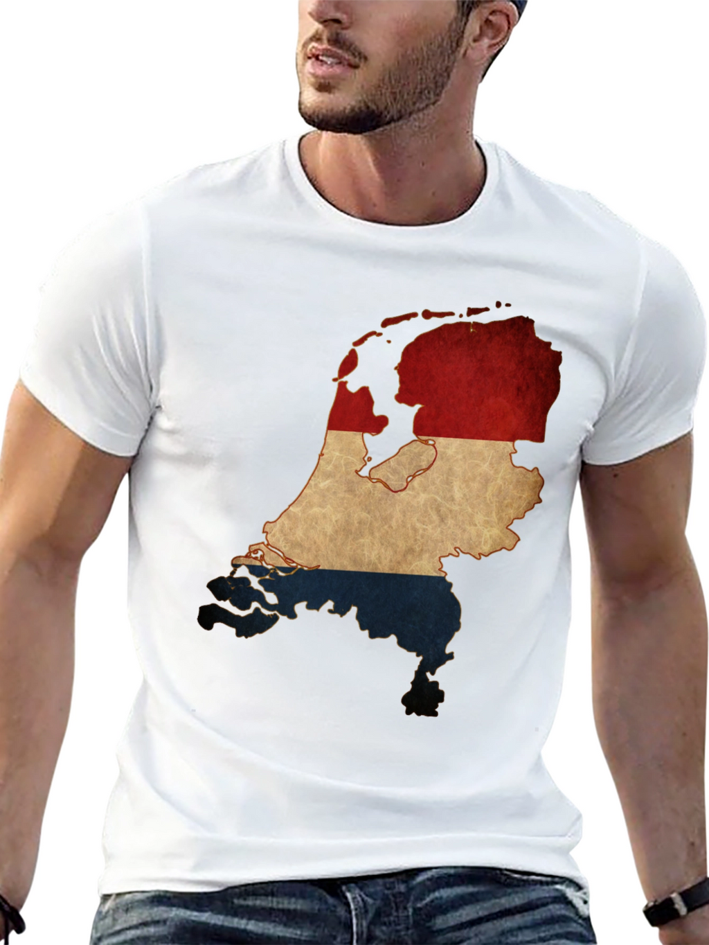 Netherlands Flag Map T-Shirt