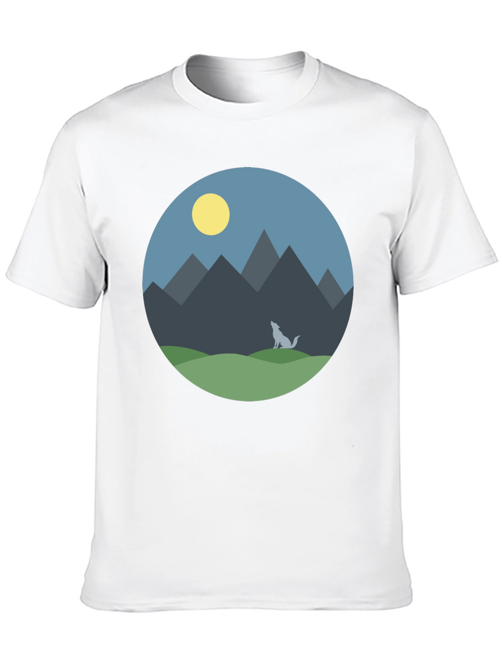 Mountain Wolf Graphic T-Shirt - Black