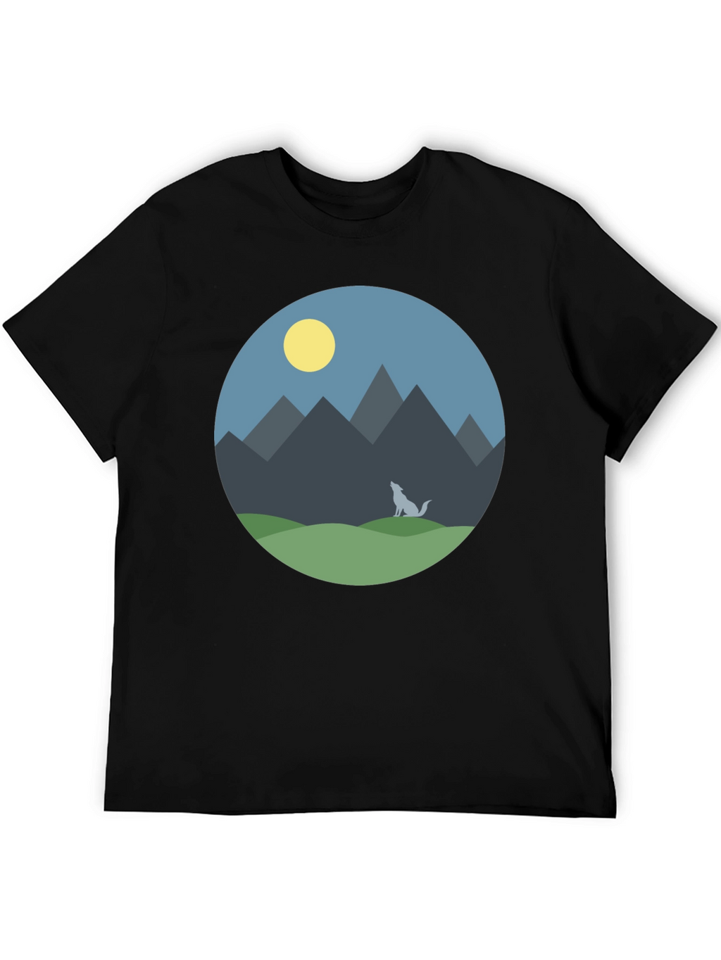 Mountain Wolf Graphic T-Shirt - Black