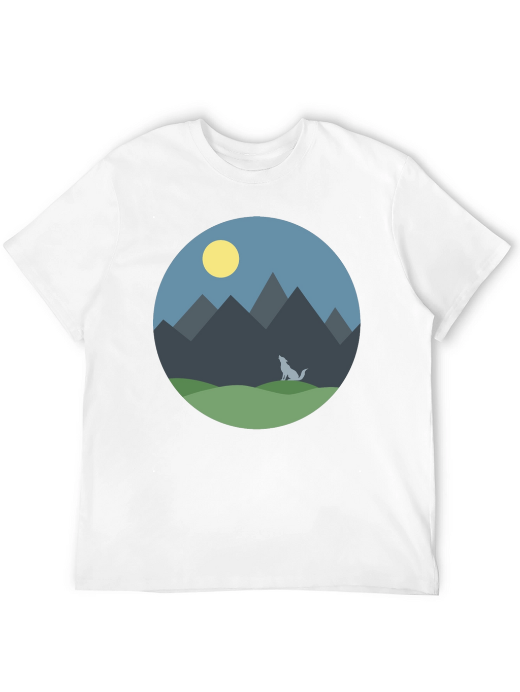 Mountain Wolf Graphic T-Shirt - Black