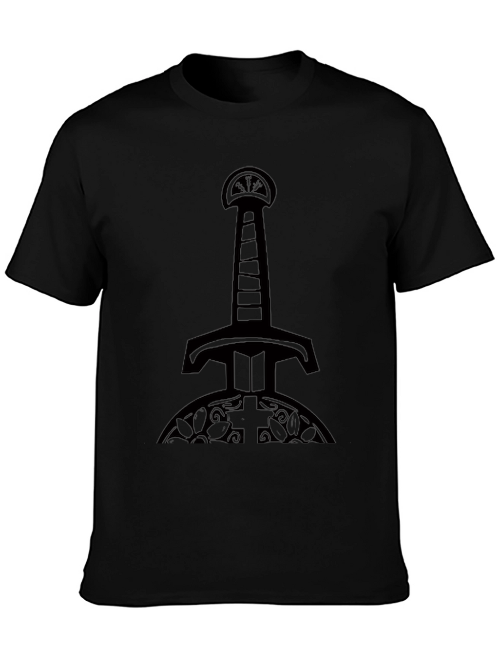 Mens Black Sword Graphic T-Shirt