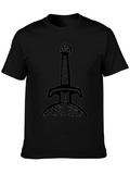 Mens Black Sword Graphic T-Shirt