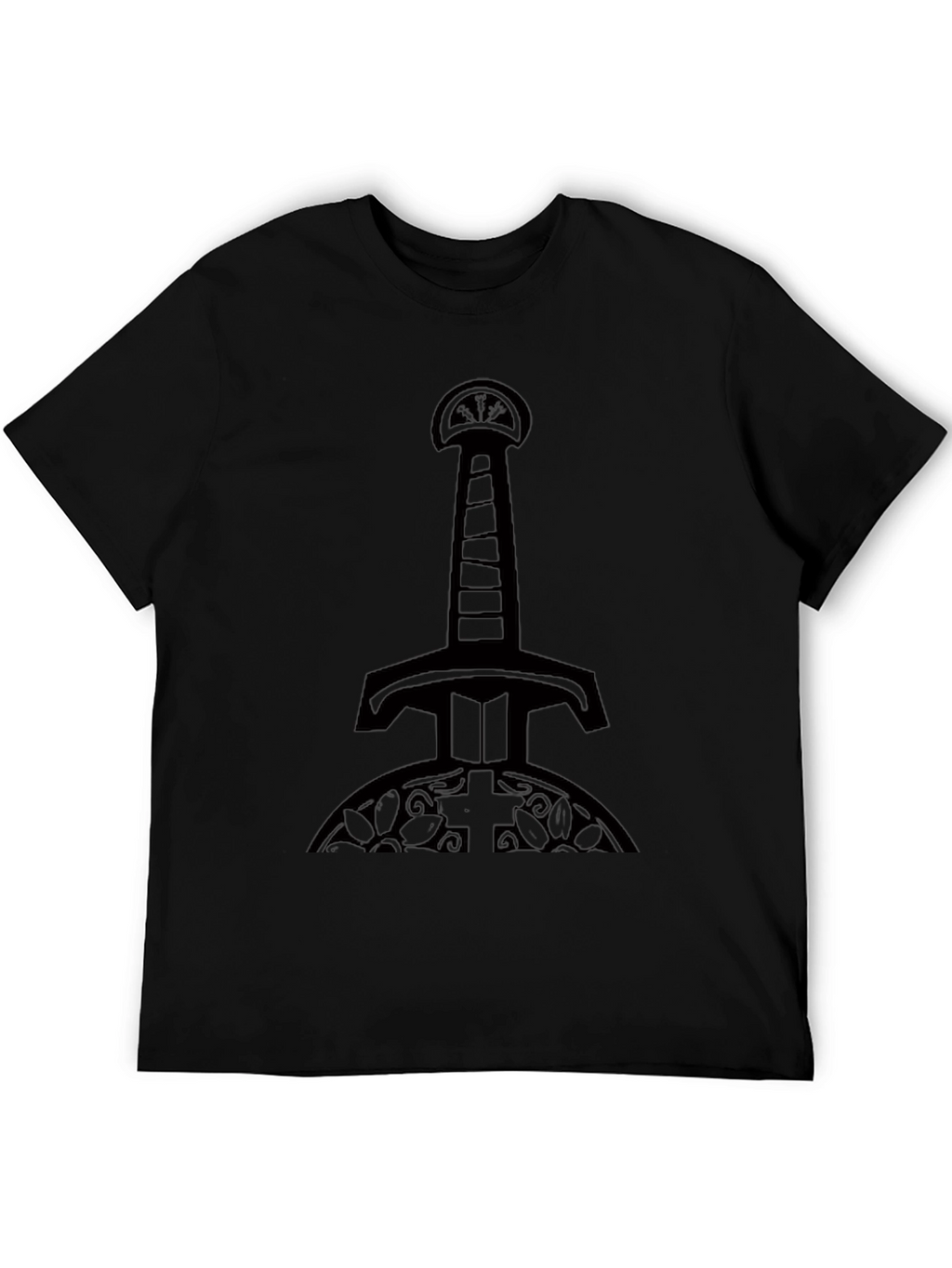 Mens Black Sword Graphic T-Shirt