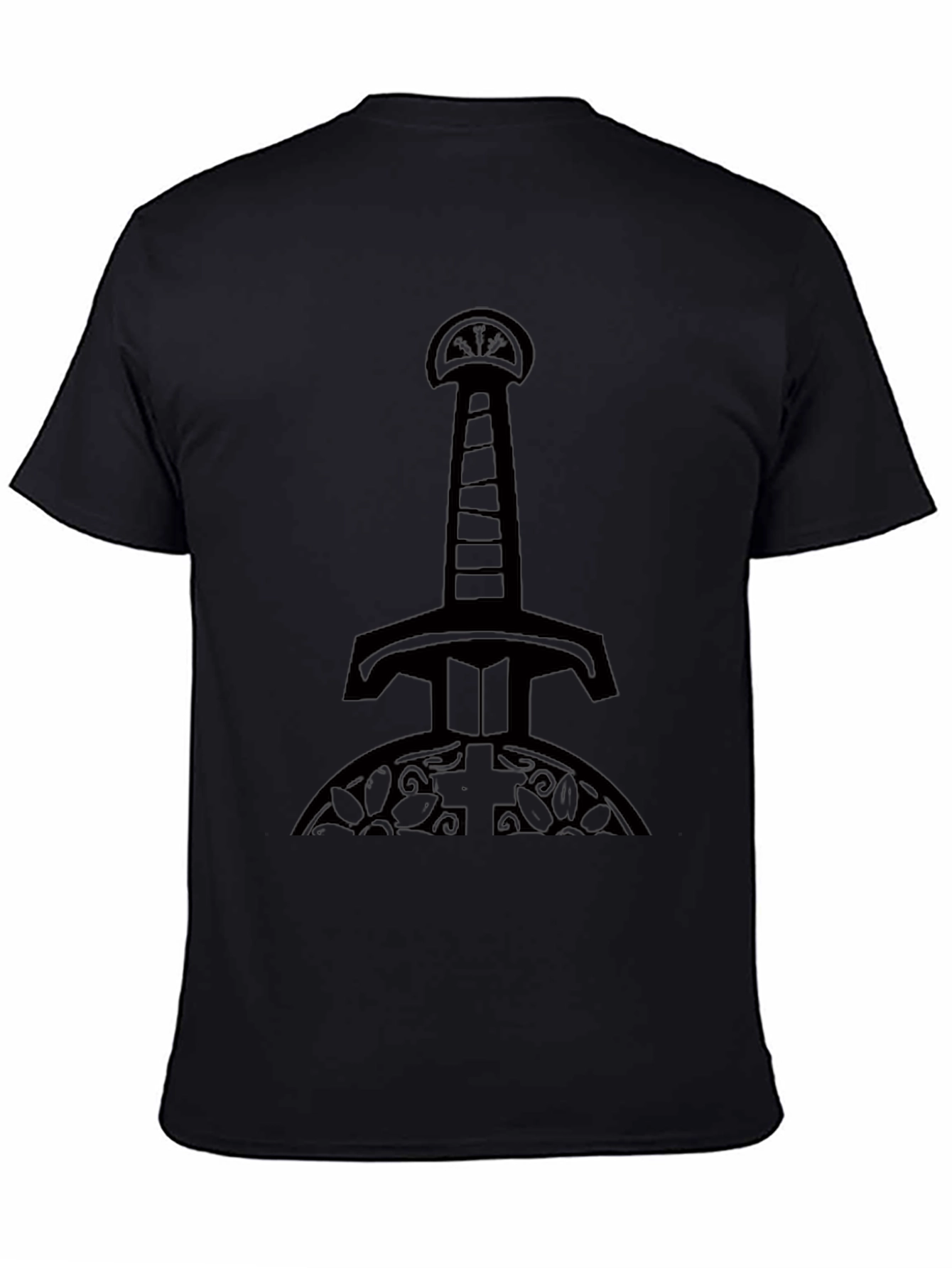 Mens Black Sword Graphic T-Shirt