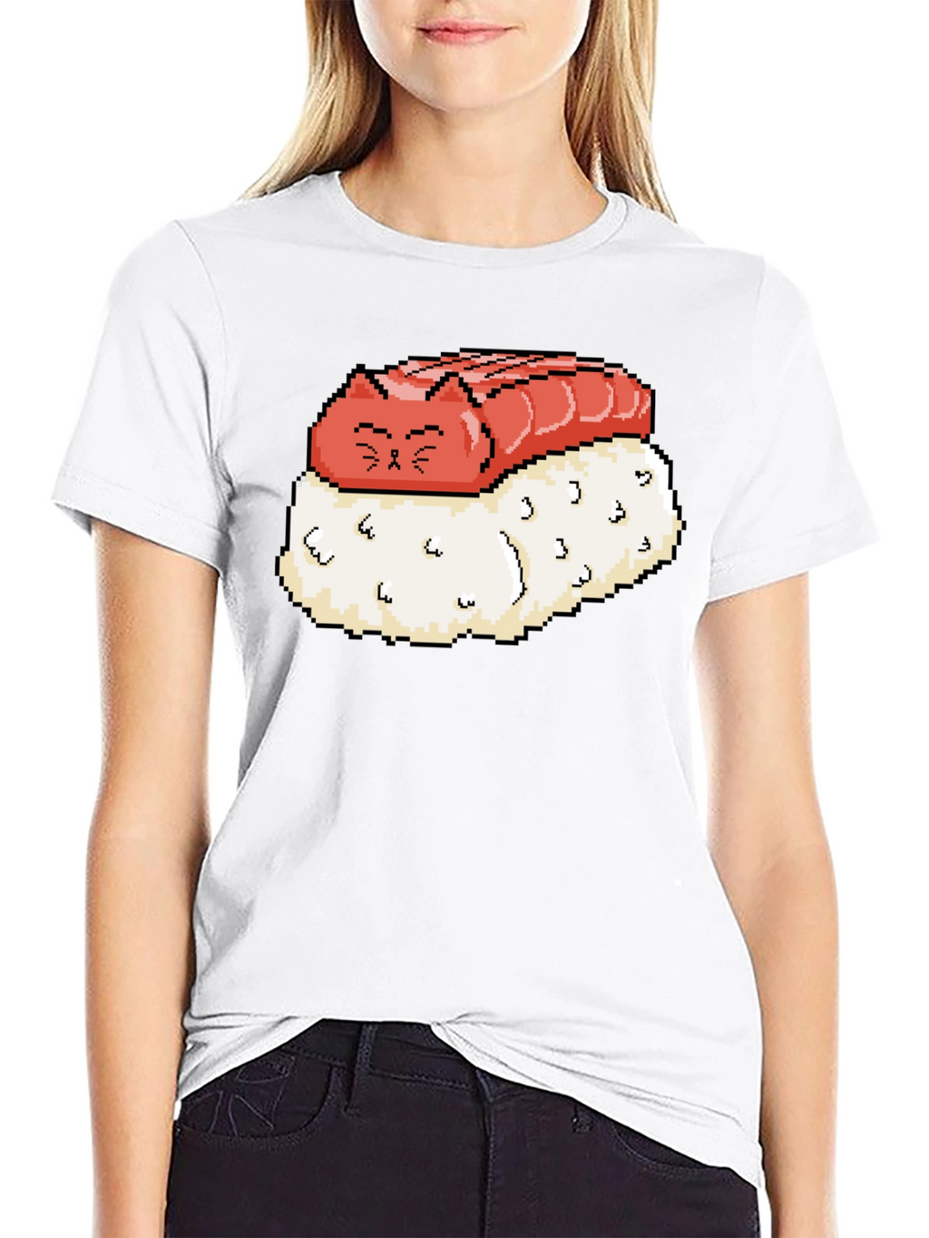 Sushi Cat Pixel Art Graphic Tee