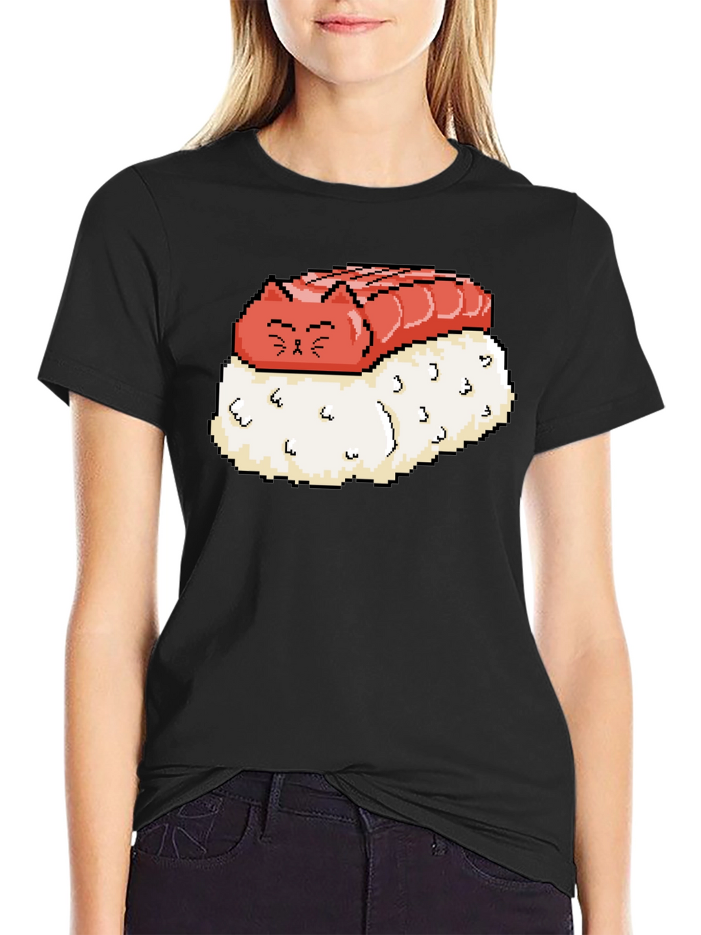 Sushi Cat Pixel Art Graphic Tee