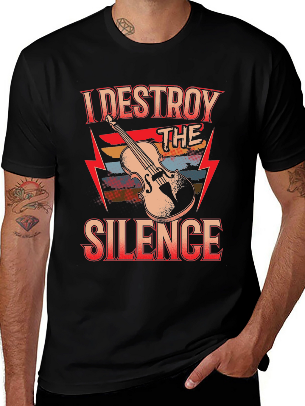 I Destroy The Silence Violin T-Shirt