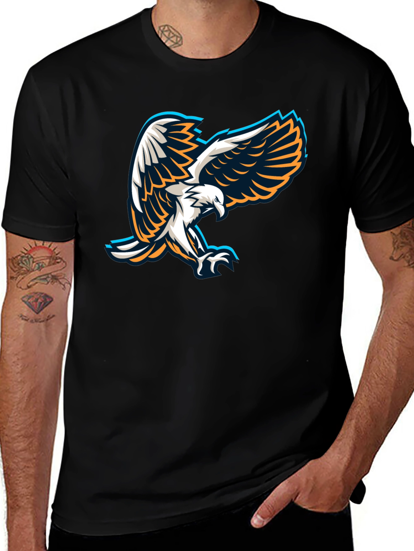 Eagle Graphic Black T-Shirt - Mens Short Sleeve Tee