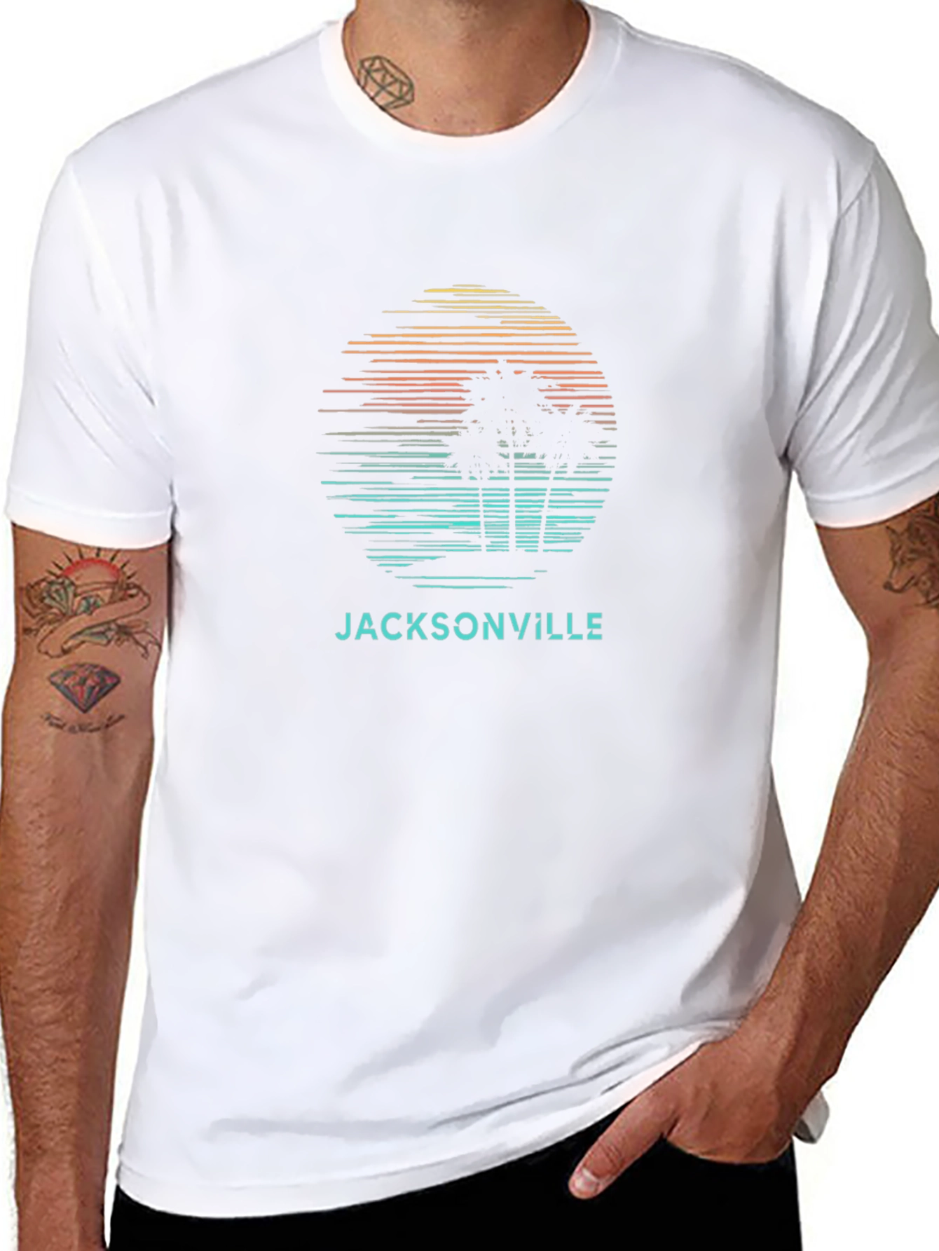 Jacksonville Palm Sunset Graphic Tee - Black