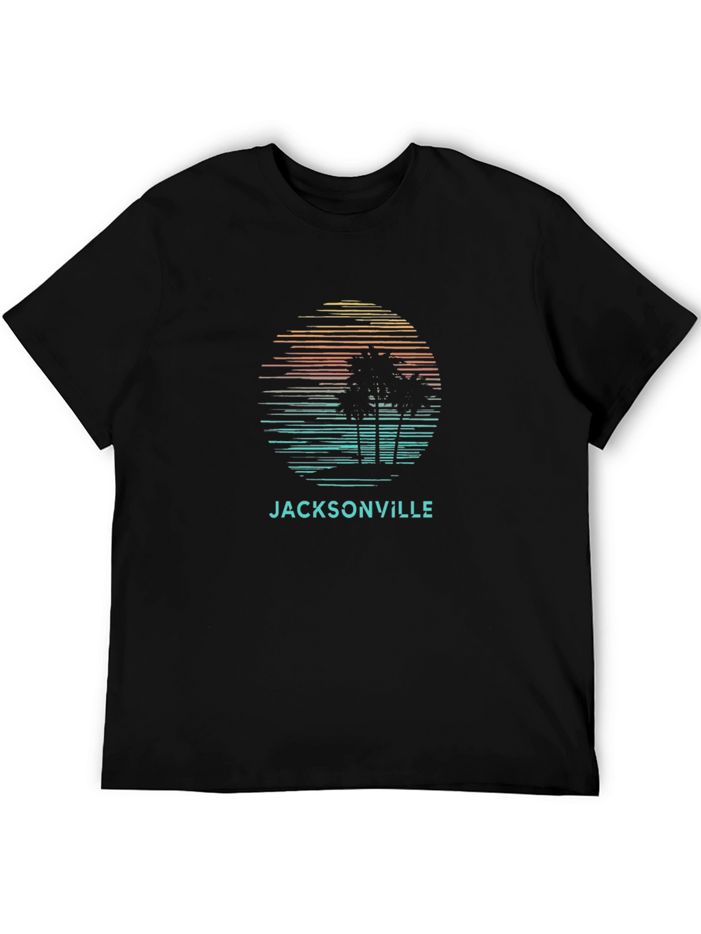 Jacksonville Palm Sunset Graphic Tee - Black