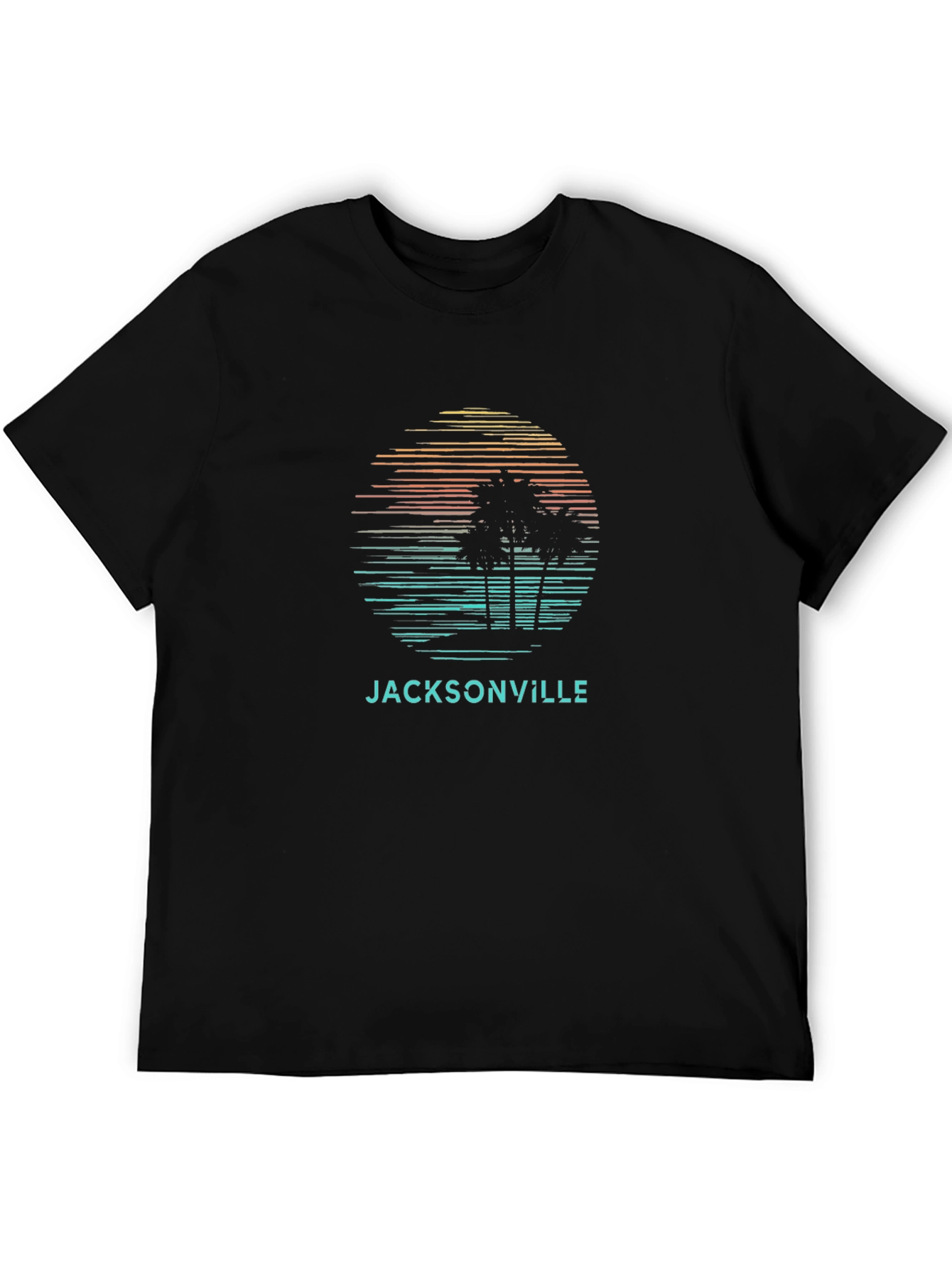 Jacksonville Palm Sunset Graphic Tee - Black