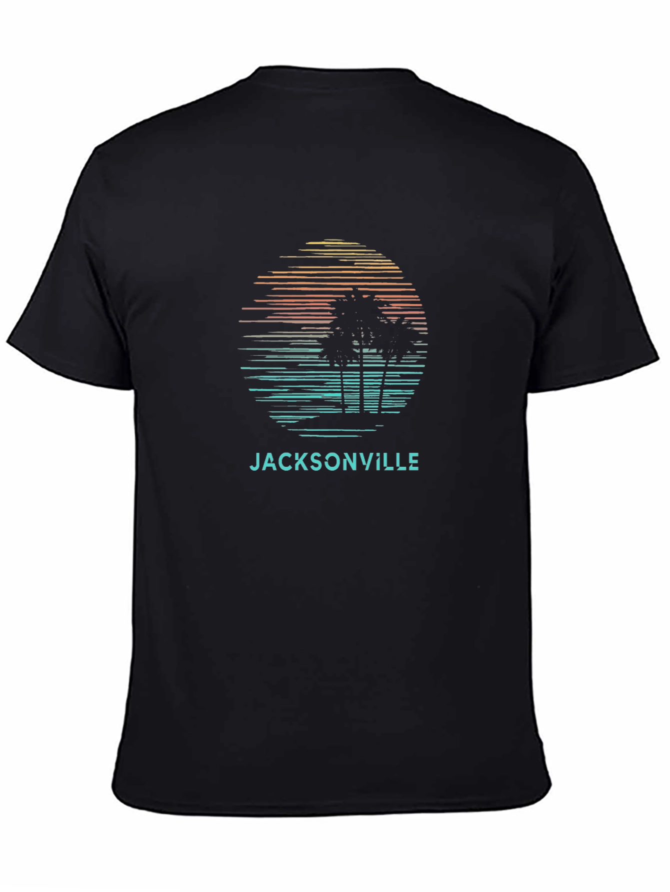 Jacksonville Palm Sunset Graphic Tee - Black