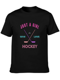 Just A Girl Hockey T-Shirt - Sports Tee