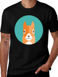 Squirrel Graphic Tee - Casual Black T-Shirt