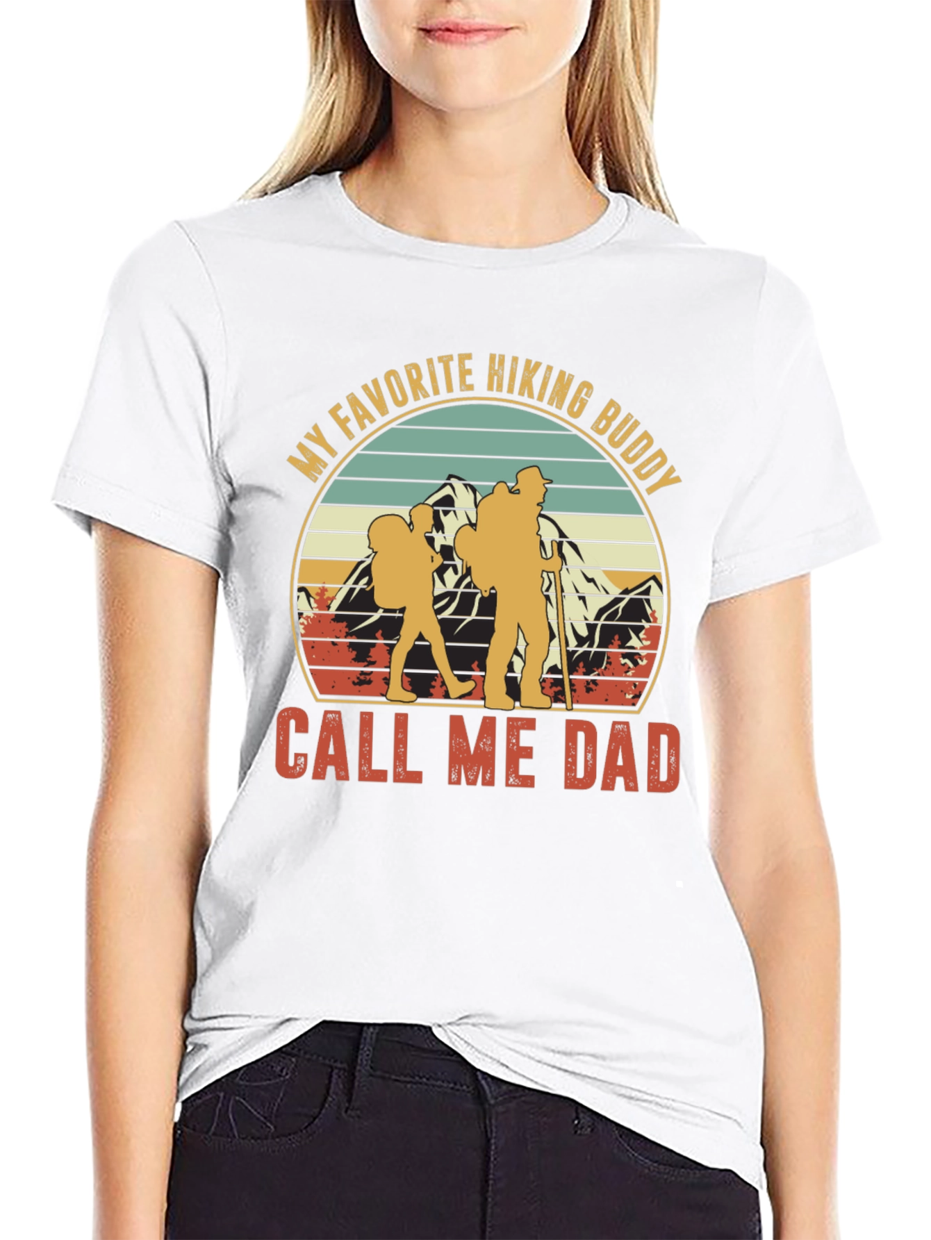 Hiking Buddy Dad Graphic T-Shirt