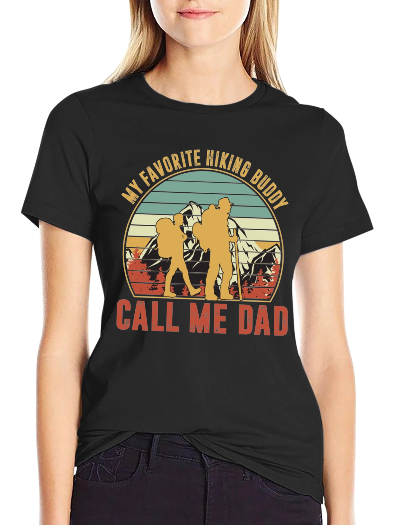 Hiking Buddy Dad Graphic T-Shirt