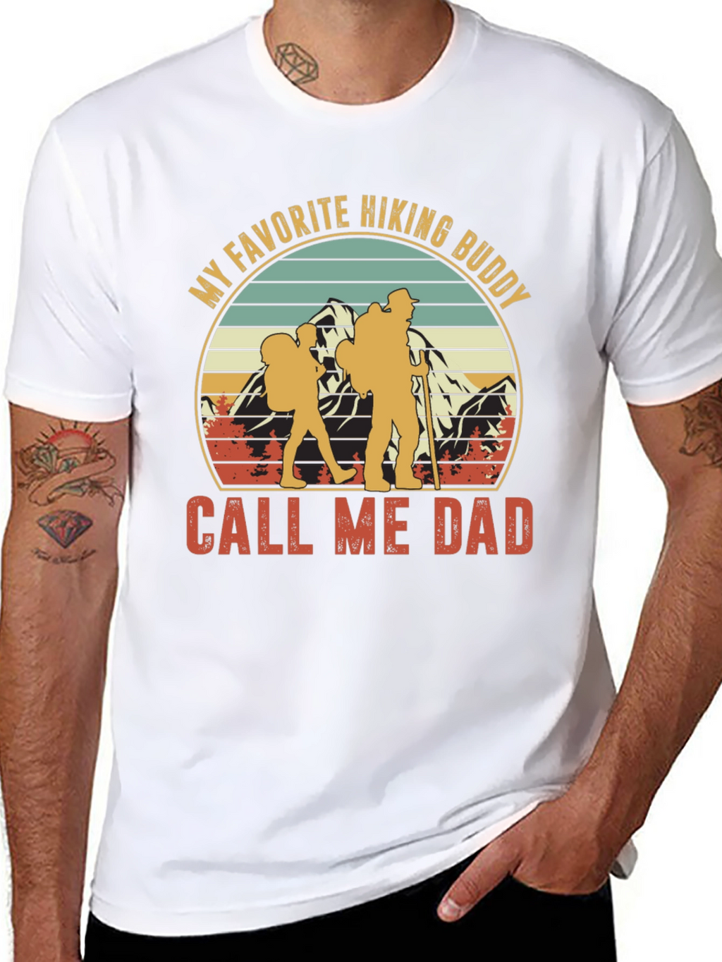 Hiking Buddy Dad Graphic T-Shirt