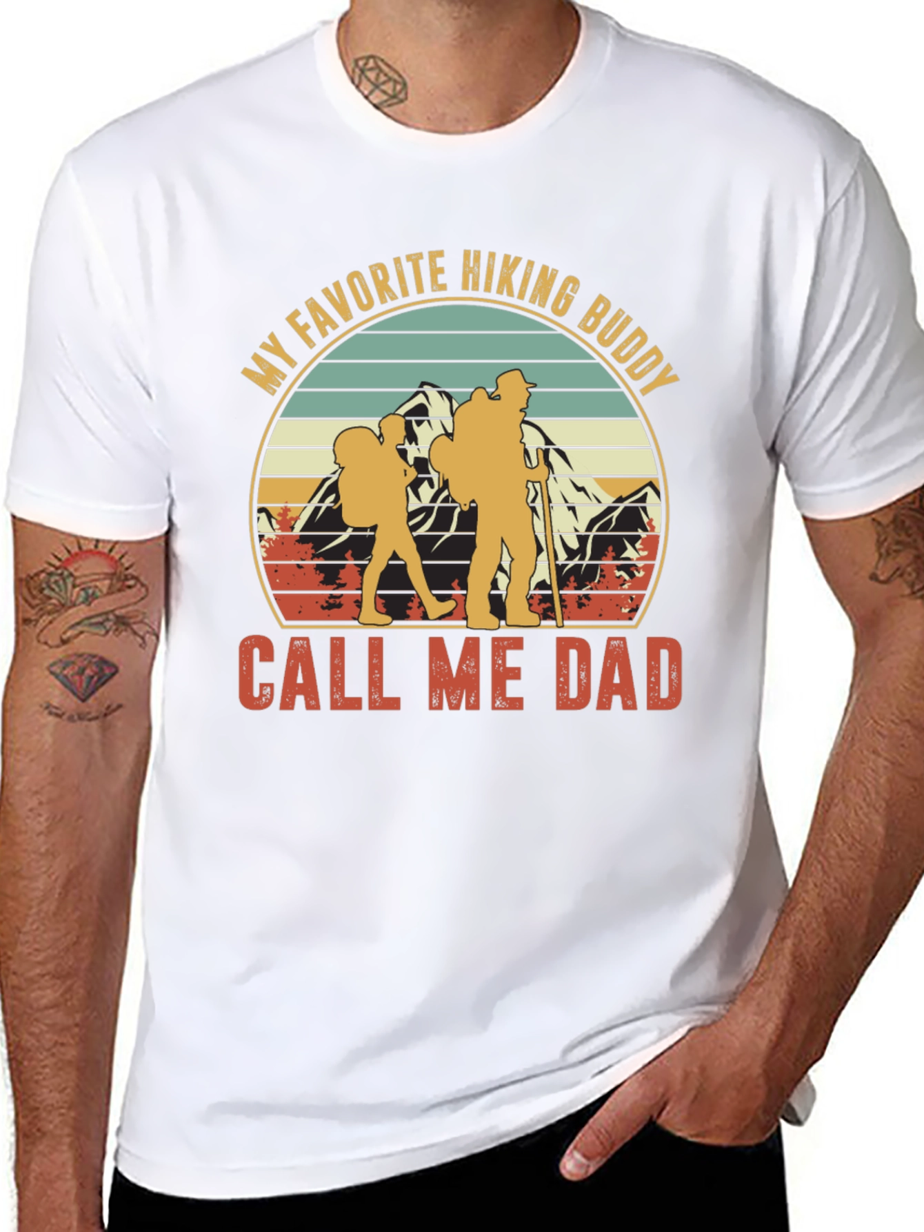 Hiking Buddy Dad Graphic T-Shirt