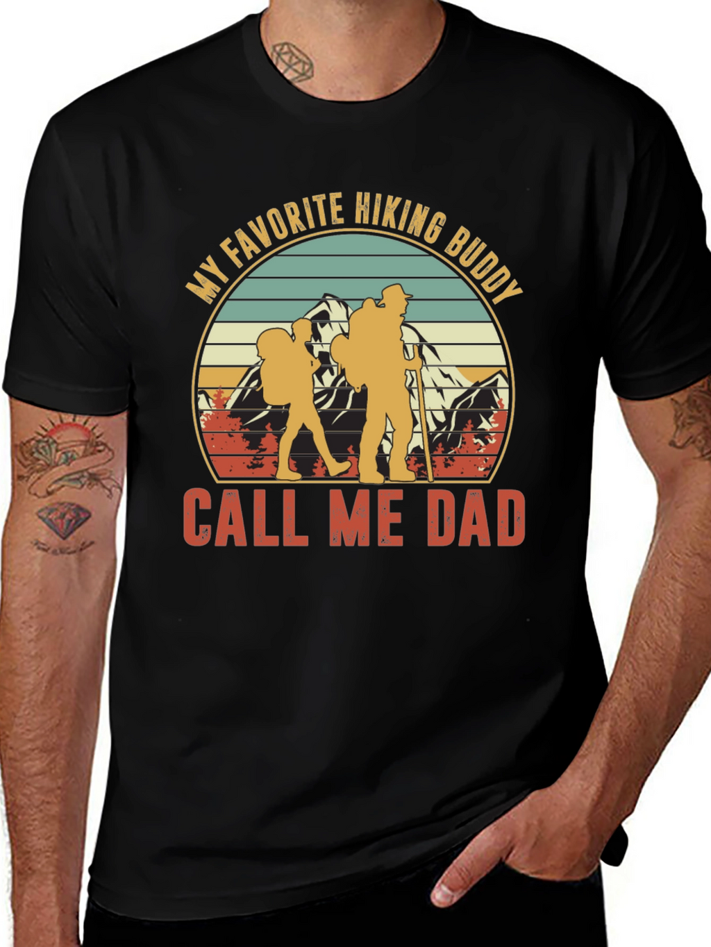 Hiking Buddy Dad Graphic T-Shirt
