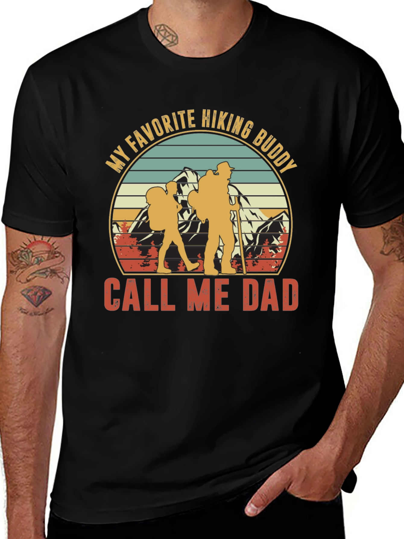 Hiking Buddy Dad Graphic T-Shirt