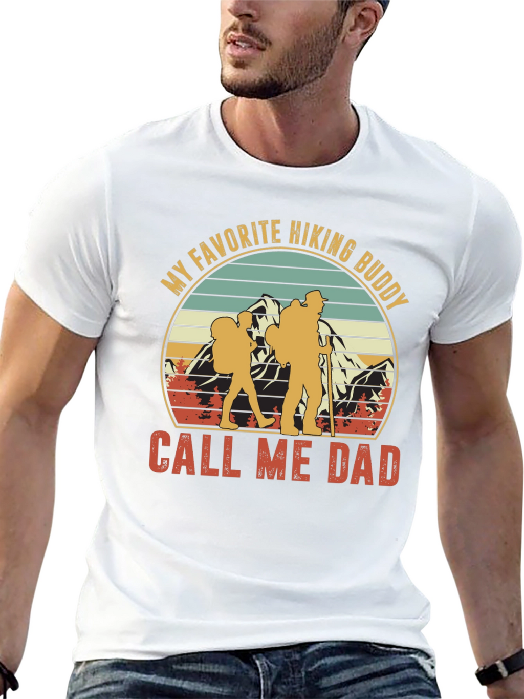 Hiking Buddy Dad Graphic T-Shirt