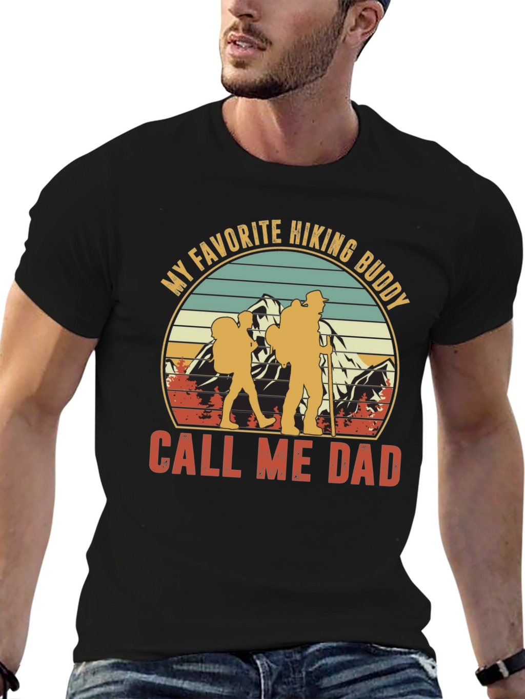 Hiking Buddy Dad Graphic T-Shirt