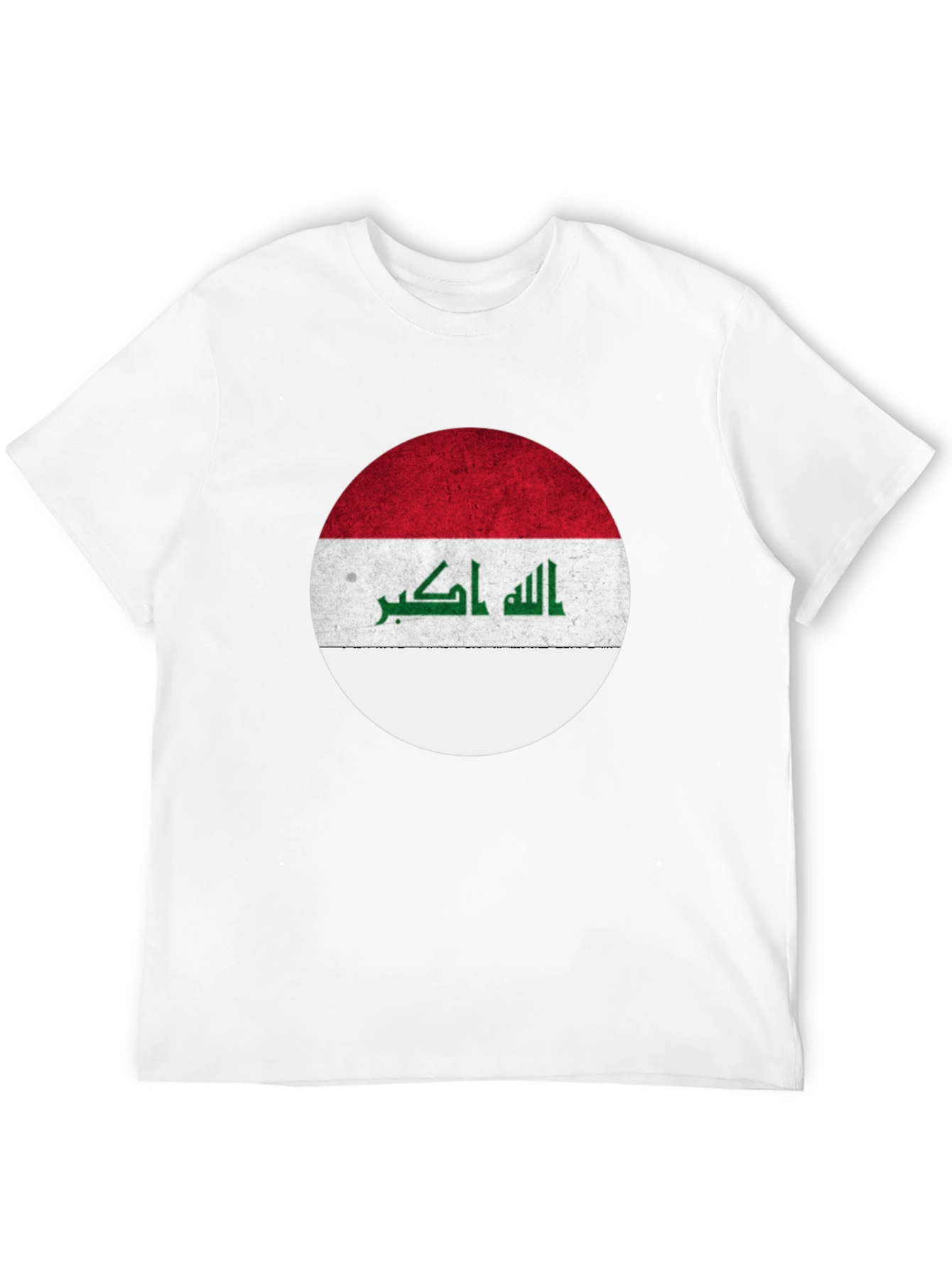 Iraq Flag Circle Graphic T-Shirt - Black