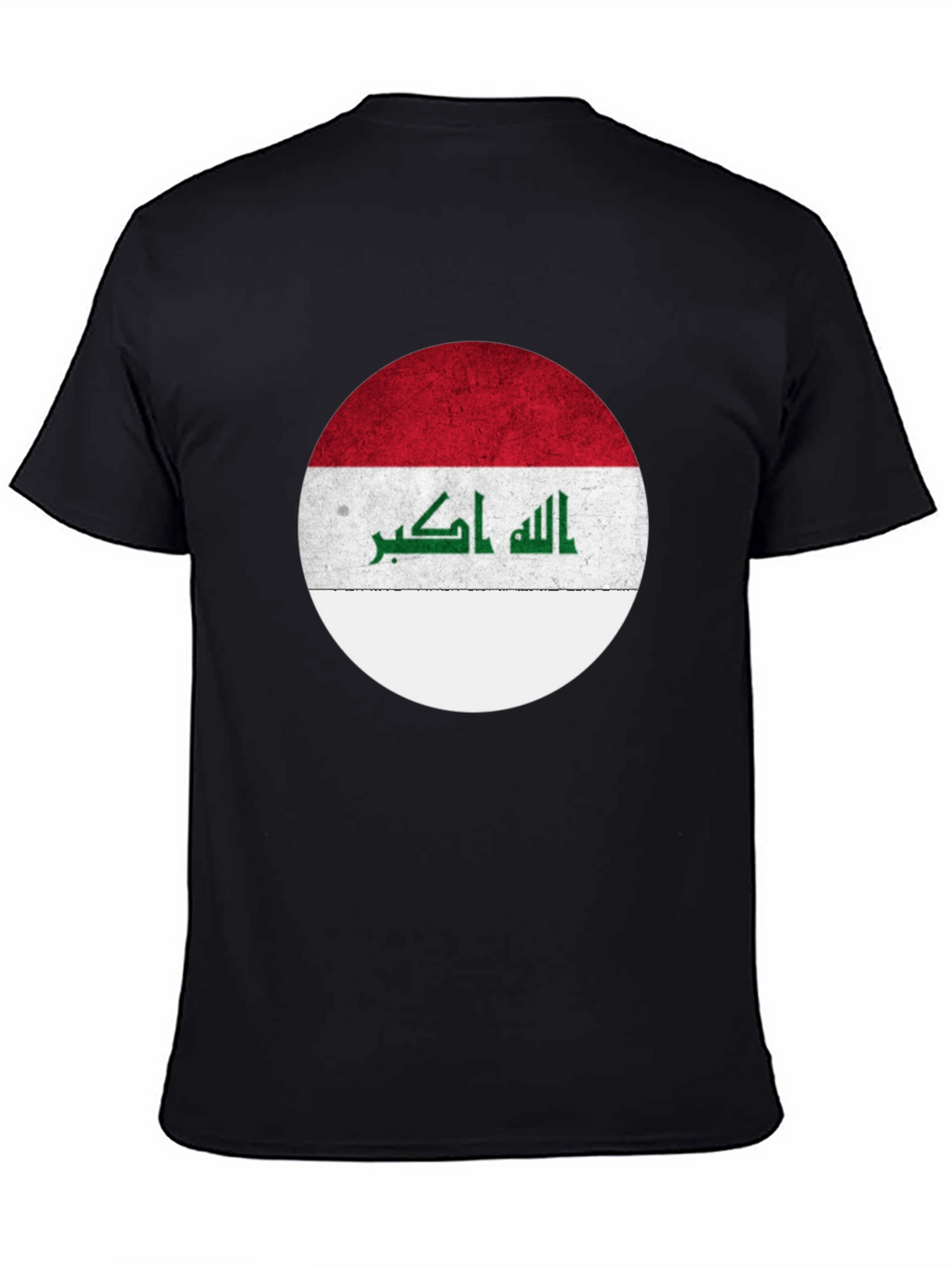 Iraq Flag Circle Graphic T-Shirt - Black