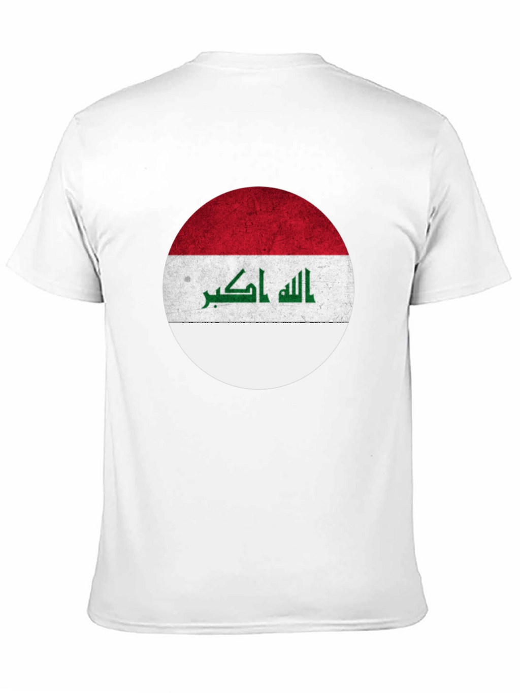 Iraq Flag Circle Graphic T-Shirt - Black