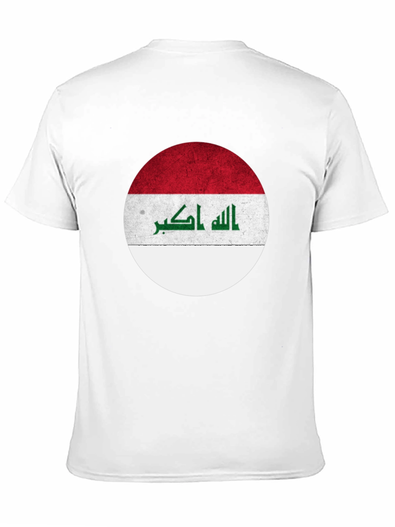 Iraq Flag Circle Graphic T-Shirt - Black