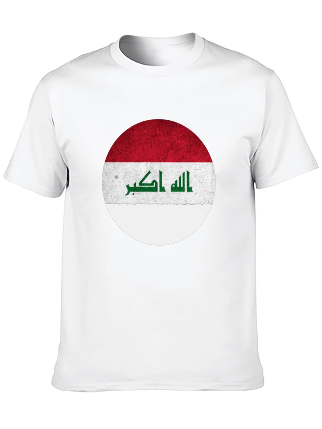 Iraq Flag Circle Graphic T-Shirt - Black
