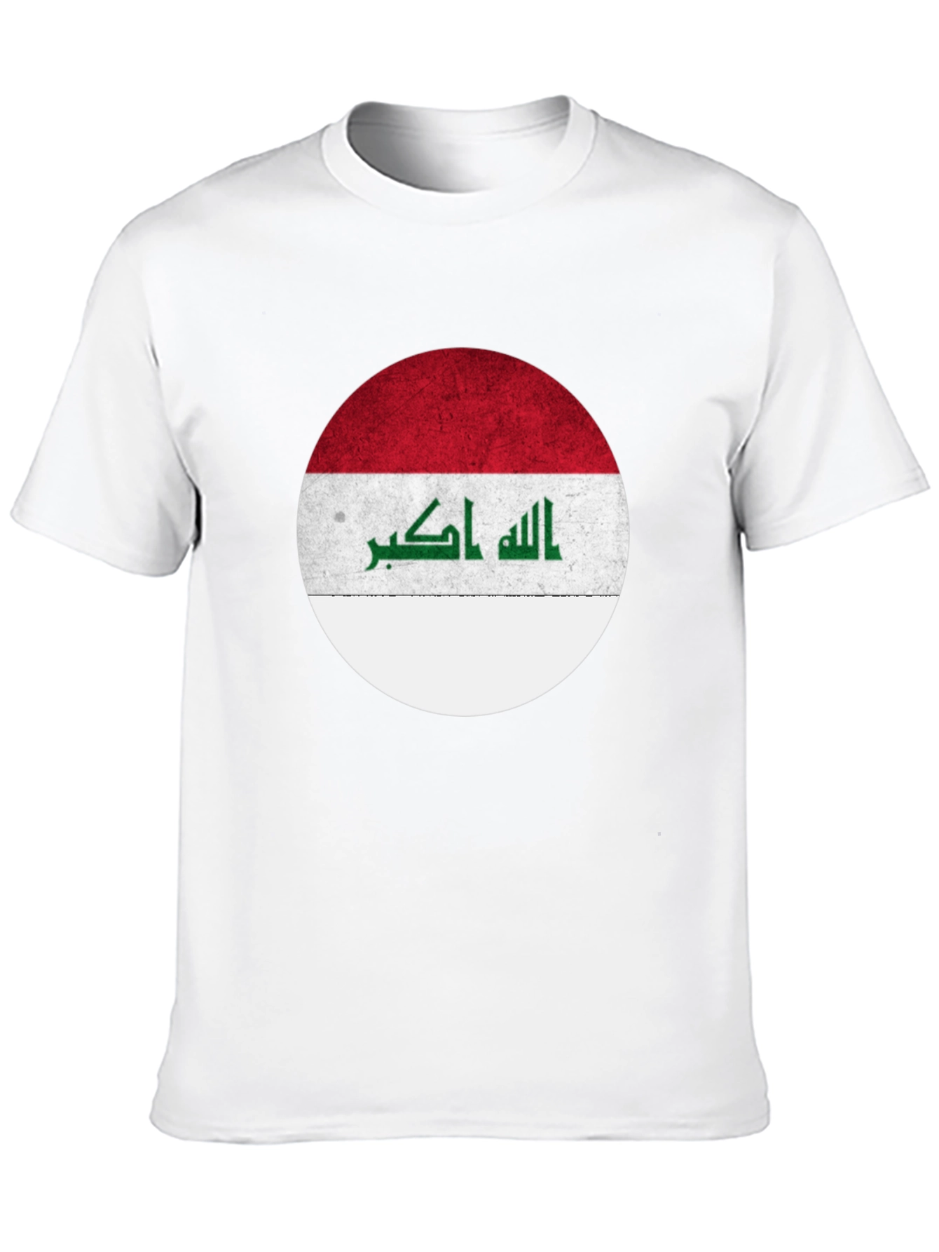 Iraq Flag Circle Graphic T-Shirt - Black