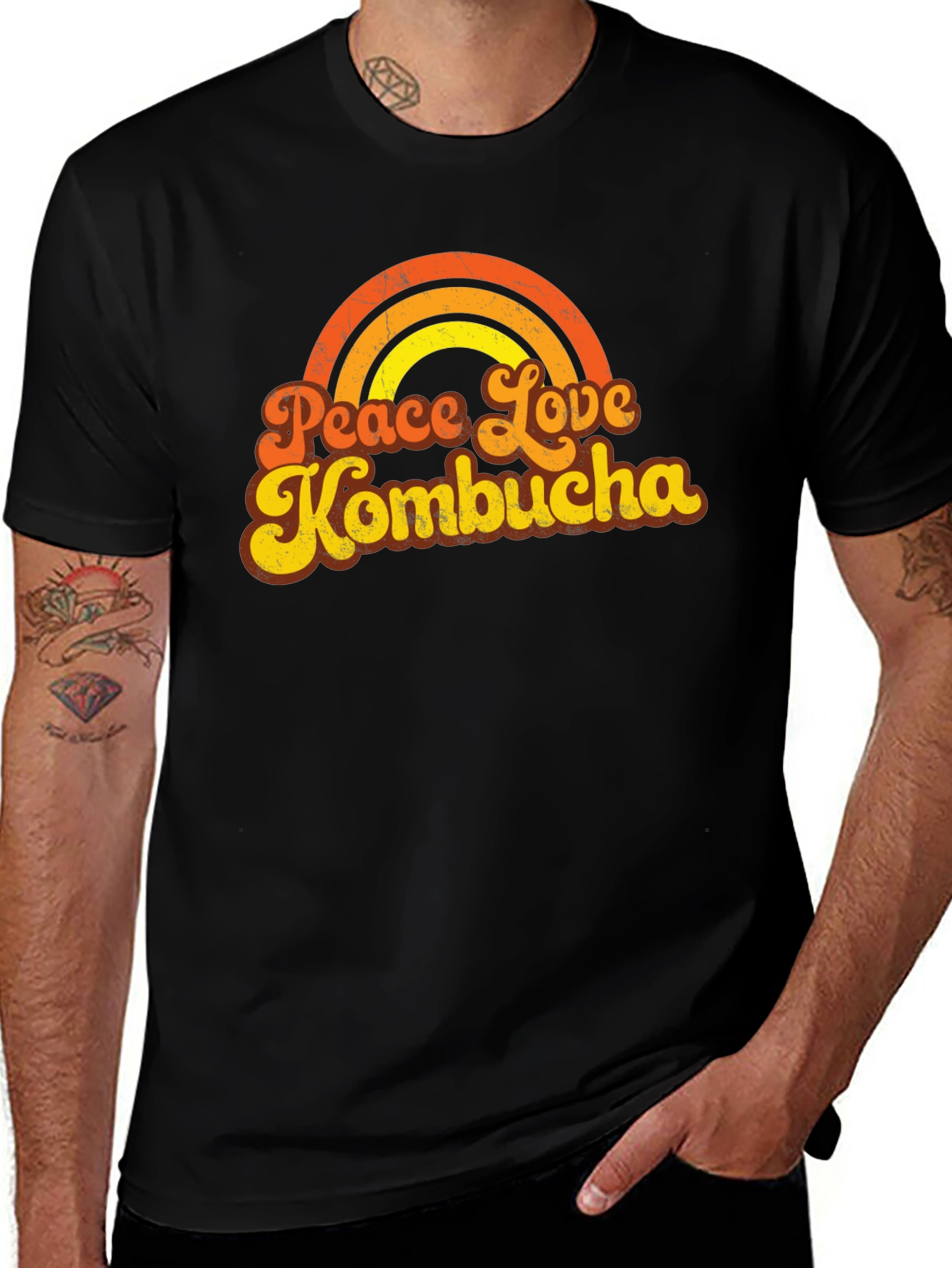 Peace Love Kombucha Retro Graphic Tee